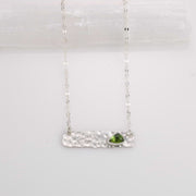 Bar One - Textured Silver and Tourmaline Bar Necklace main image | Breathe Autumn Rain Jewelry