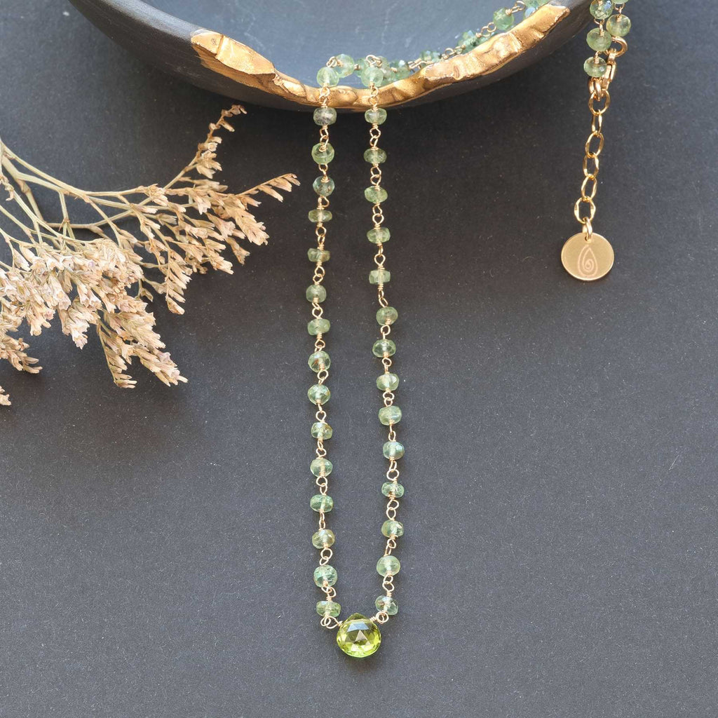 Green Kyanite & Peridot Necklace store