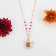 Femininity -  Pink Tourmaline Mixed Metal Necklace main image | Breathe Autumn Rain Jewelry