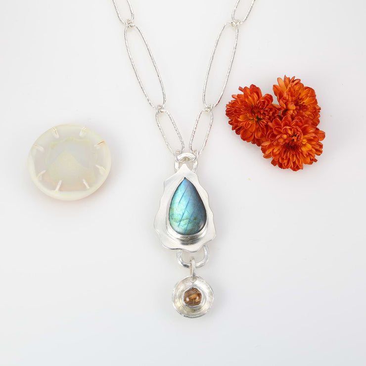 Fog and Haze - Labradorite Pendant Silver Necklace alt image | Breathe Autumn Rain Jewelry