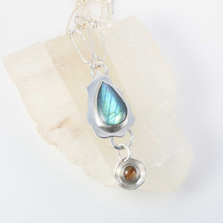 Fog and Haze - Labradorite Pendant Silver Necklace main image | Breathe Autumn Rain Jewelry