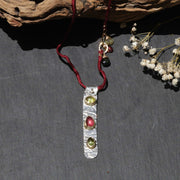 Guerneville - Tourmaline Silver Pendant Necklace alt image | Breathe Autumn Rain Jewelry