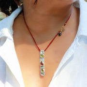 Guerneville - Tourmaline Silver Pendant Necklace lifestyle alt image | Breathe Autumn Rain Jewelry