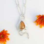 Harvest Glow - Rutilated Quartz Silver Pendant Necklace alt image | Breathe Autumn Rain Jewelry