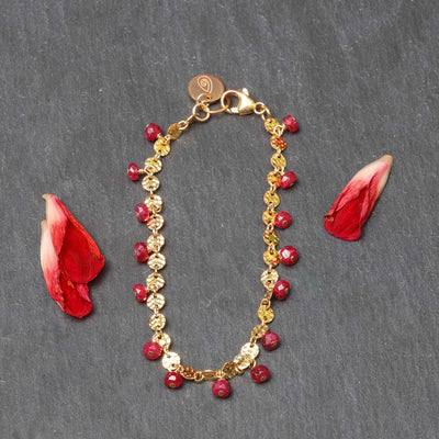 Hibiscus - Ruby Gold Bracelet main image | Breathe Autumn Rain Jewelry