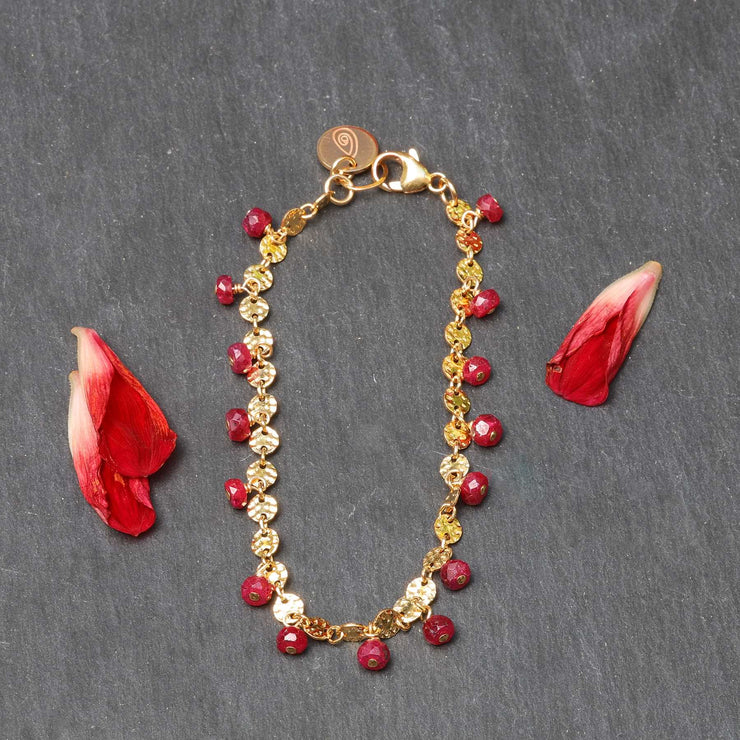 Hibiscus - Ruby Gold Bracelet main image | Breathe Autumn Rain Jewelry