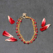 Honeysuckle - Multi-Strand Ruby Gold Bracelet alt image | Breathe Autumn Rain Jewelry