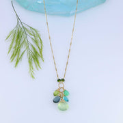 Oceane - Multi-Gemstone Cluster Gold Necklace main image | Breathe Autumn Rain