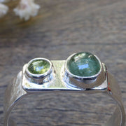 Phytoplankton - Green Tourmaline Silver Ring