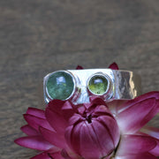 Phytoplankton - Green Tourmaline Silver Ring