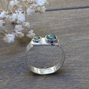 Phytoplankton - Green Tourmaline Silver Ring