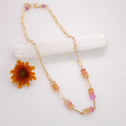 Sweet Tooth - Padparadscha Sapphire Gold Necklace alt image | Breathe Autumn Rain Jewelry