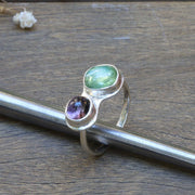 Vervain - Double Tourmaline Silver Ring