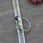 Vervain - Double Tourmaline Silver Ring