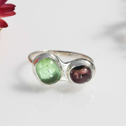 Vervain - Double Tourmaline Silver Ring