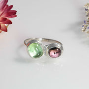 Vervain - Double Tourmaline Silver Ring