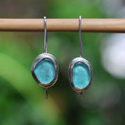 Washed Ashore - Sea Glass Silver Earrings