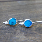 Washed Ashore - Sea Glass Silver Earrings