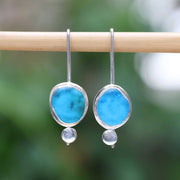 Washed Ashore - Sea Glass Silver Earrings