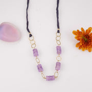 Wisteria Whispers - Pink Amethyst Gold Necklace main image | Breathe Autumn Rain Jewelry