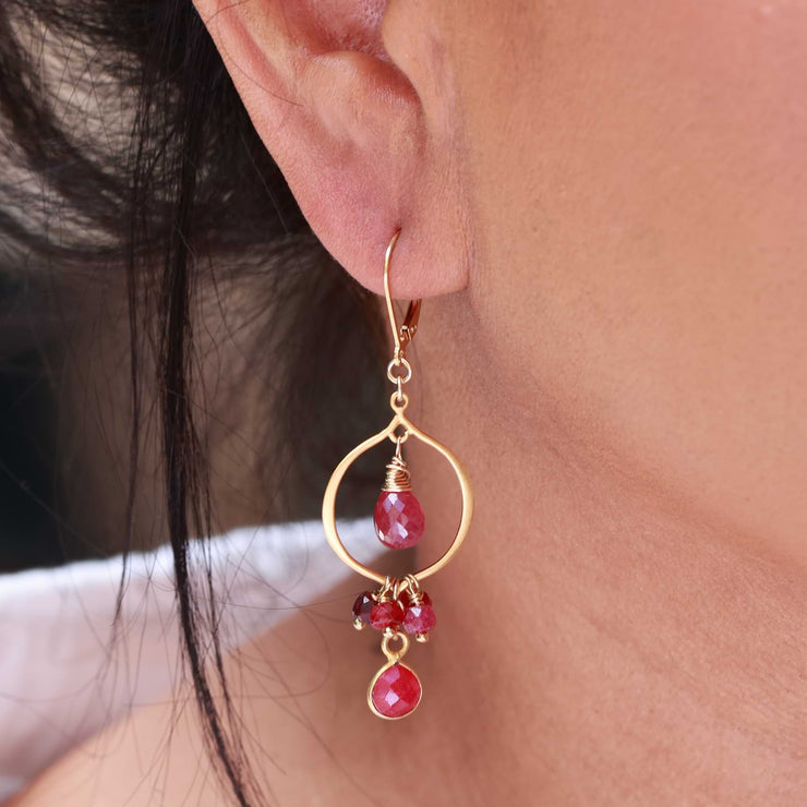 Pink Sapphire Chandelier Earrings