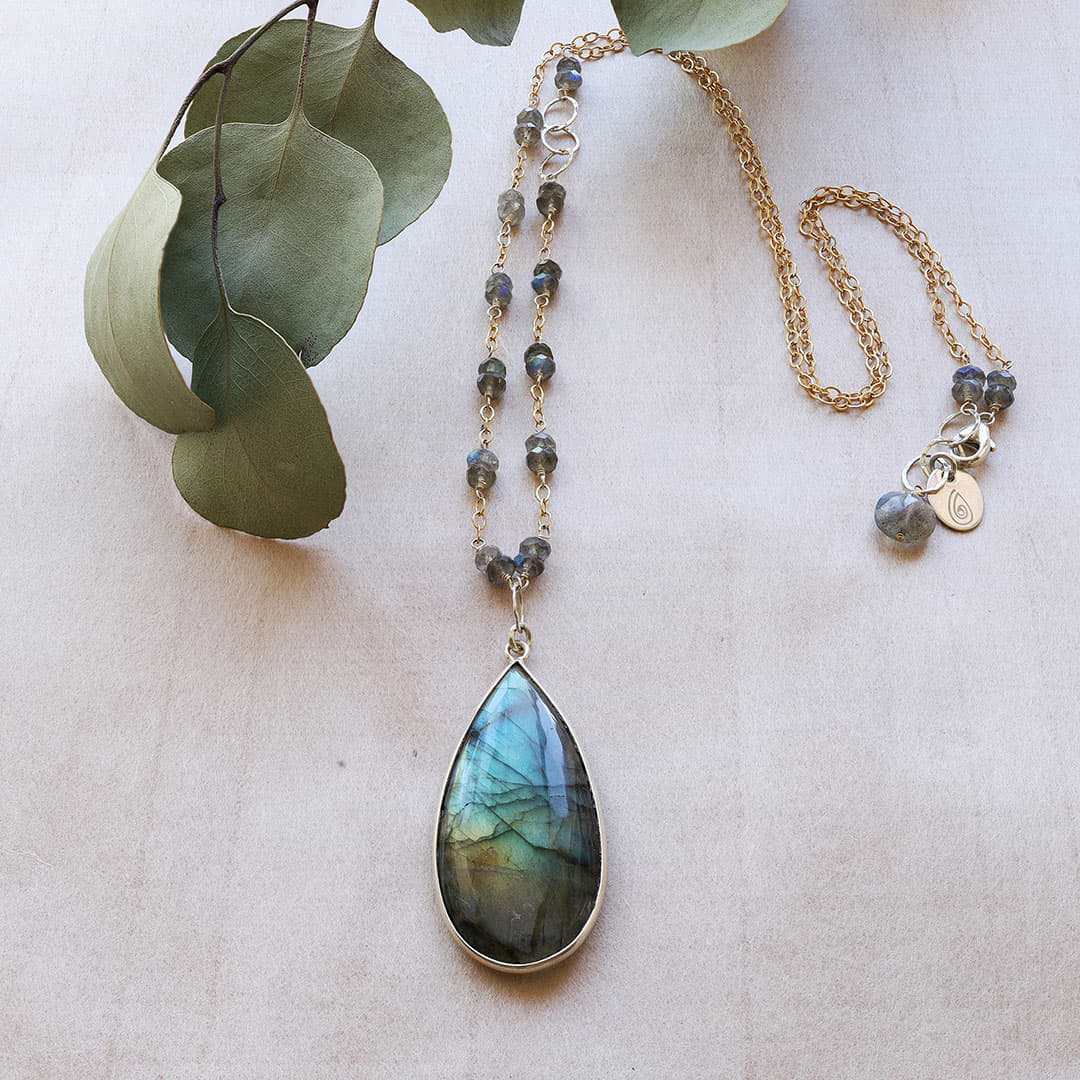 Polar Lights - Rainbow Labradorite Pendant Necklace | BreatheAutumnRain ...