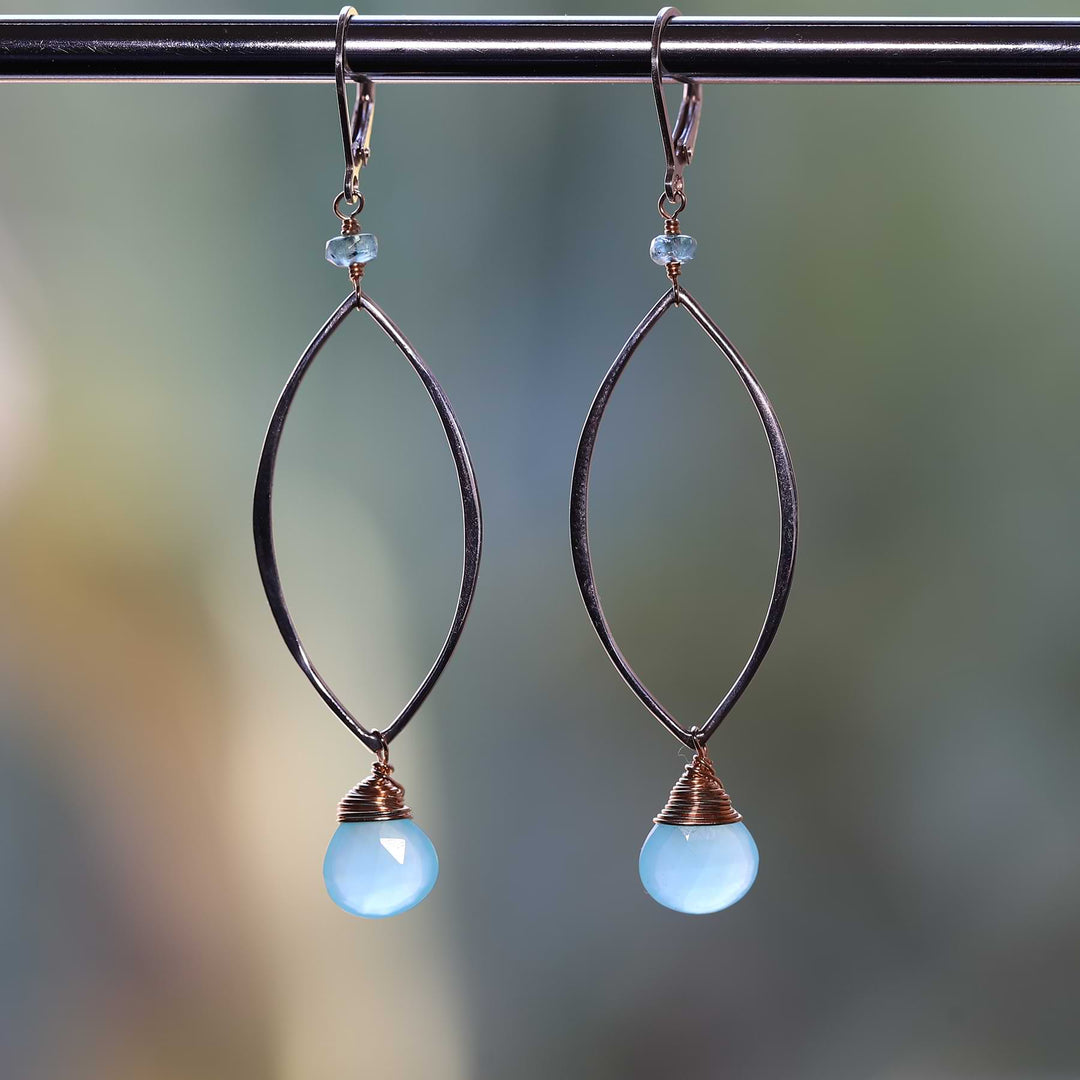 Sea good foam Chalcedony earrings